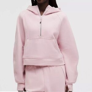 lululemon athletica Pale Pink Cropped Half-Zip Hoodie